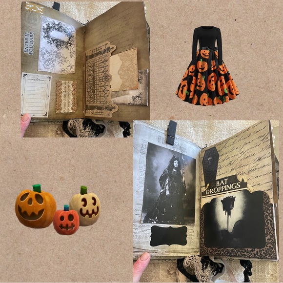 Haloween Junk Journal Homemade. 54 pages. 5x7 - Picture 6 of 15